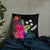 Kosrae Micronesia Basic Pillow - Tropical Bouquet Pillow 22×22 Black - Polynesian Pride