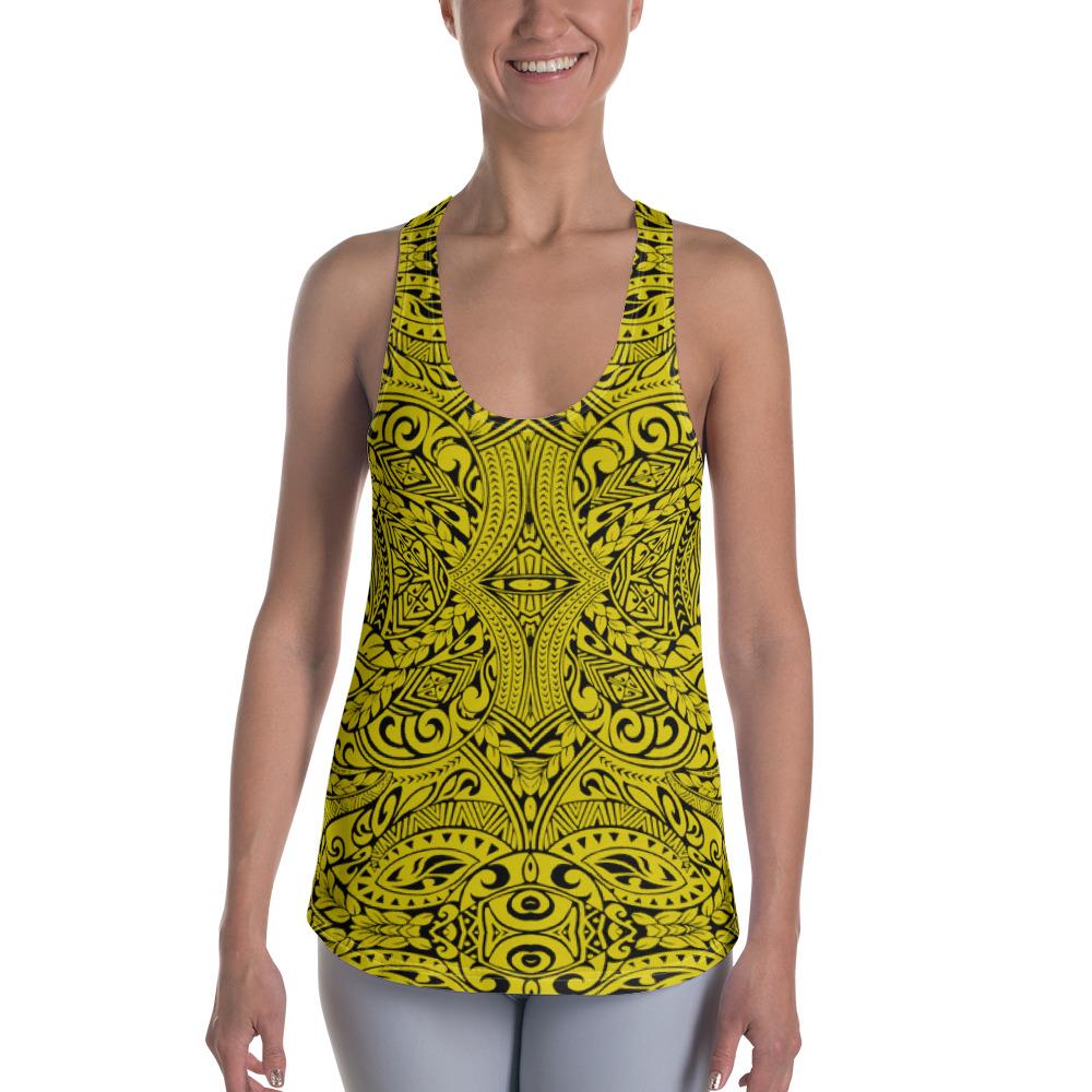 Polynesian Culture Yellow Hawaii Women's Racerback Tank Top Art - Polynesian Pride