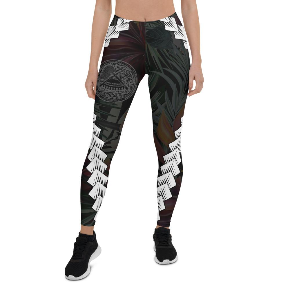 American Samoa Polynesian Women Legging - Chain Polynesian Black - Polynesian Pride