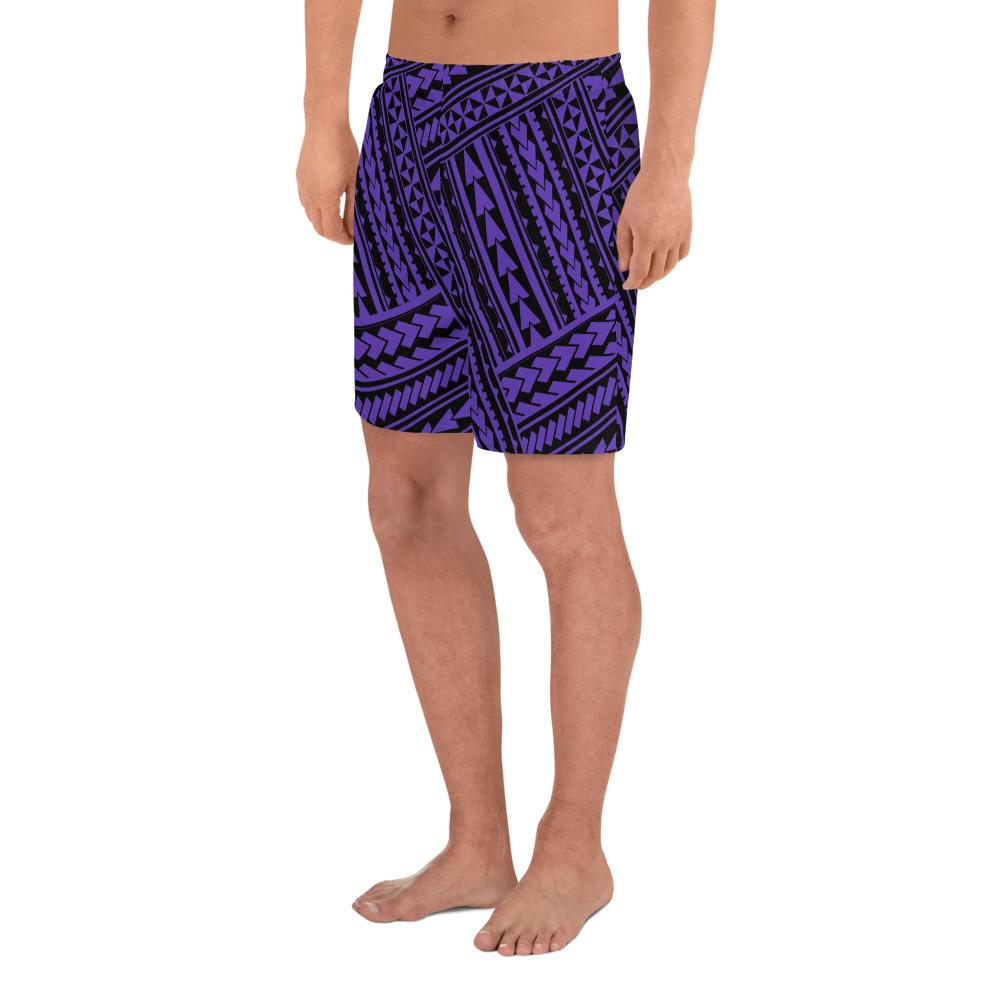 Polynesian Nation Violet Men's Athletic Long Shorts - Polynesian Pride
