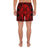 Polynesian Plumeria Mix Red Black Men's Athletic Long Shorts - Polynesian Pride