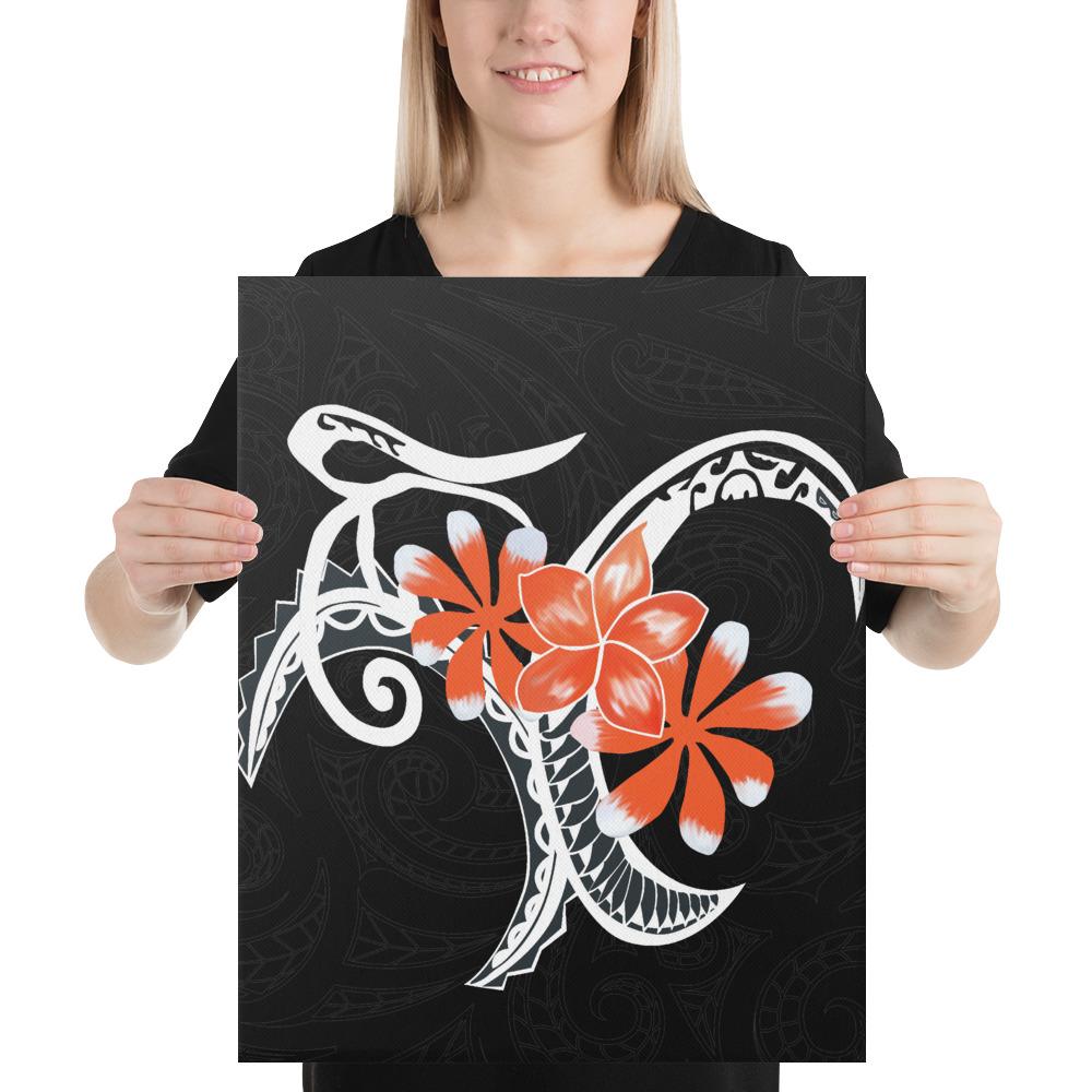 Plumeria Polynesia Orange Canvas 16x20 Canvas Orange - Polynesian Pride