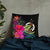 Vanuatu Polynesian Basic Pillow - Tropical Bouquet Pillow 22×22 Black - Polynesian Pride