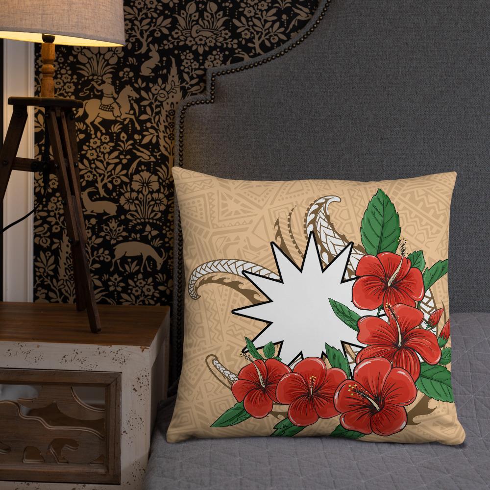 Nauru Polynesian Pillow - Hibiscus Coat of Arm - Polynesian Pride