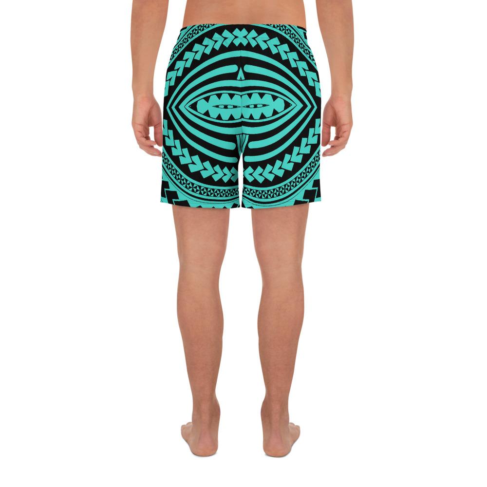 Polynesian Seamless Turquoise Men's Athletic Long Shorts - Polynesian Pride