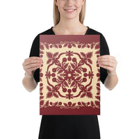Hawaiian Quilt Royal Canvas 12x16 Canvas White - Polynesian Pride