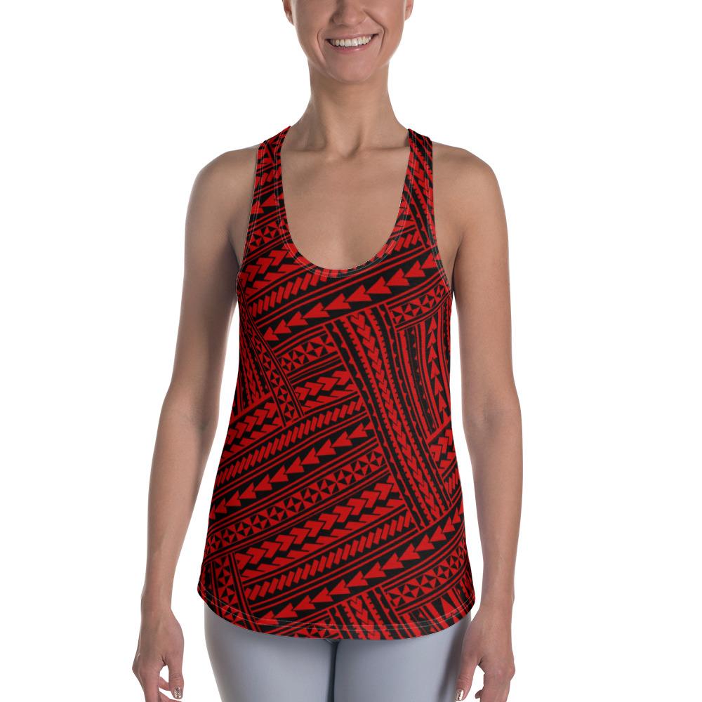 Polynesian Nation Red Hawaii Women's Racerback Tank Top Art - Polynesian Pride