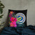 Northern Mariana Islands Polynesian Basic Pillow - Tropical Bouquet Pillow 22×22 Black - Polynesian Pride