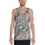 Tropical Palm Leaves And Flowers Hawaii Men's Tank Top AH White - Polynesian Pride