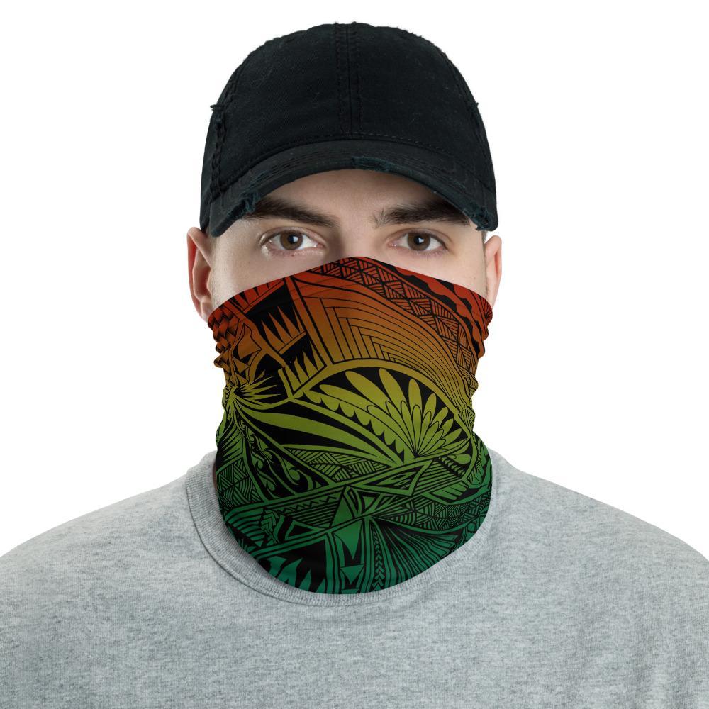 Hawaiian Bandana Polynesian Spearhead Pattern Neck Gaiter - AH - Rainbow One Size Rainbow - Polynesian Pride