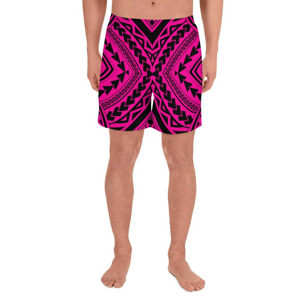 Polynesian Tradition Pink Men's Athletic Long Shorts Art - Polynesian Pride