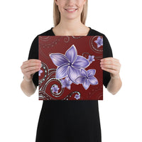 Plumeria Violet Polynesia Red Canvas 12x12 Canvas Red - Polynesian Pride