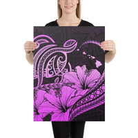 Hawaii Turtle Map Polynesian Pink Canvas 18x24 Canvas Pink - Polynesian Pride