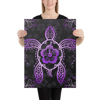 Turtle Hibiscus Violet Canvas 18x24 Canvas Violet - Polynesian Pride