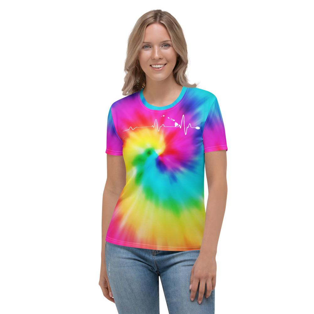 Hawaiian Map Womens T Shirt Tie Dye Unisex Art - Polynesian Pride