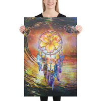 Hibiscus Dreamcatcher Wales Night Canvas 24x36 Canvas White - Polynesian Pride