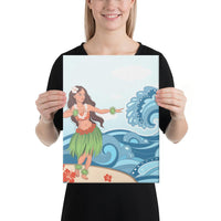 Hula Dance Cartoon Canvas 12x16 Canvas White - Polynesian Pride