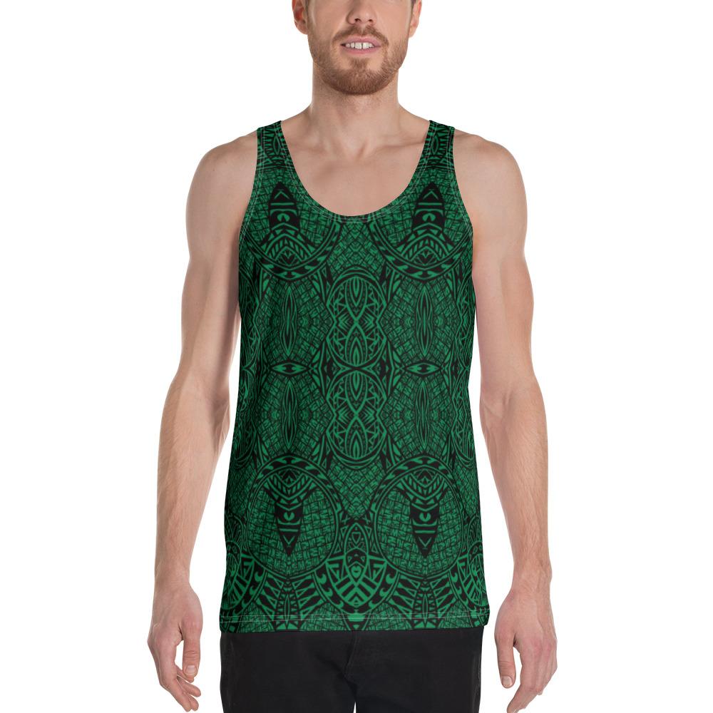 Polynesian Lauhala Mix Green - Hawaii Men's Tank Top Green - Polynesian Pride