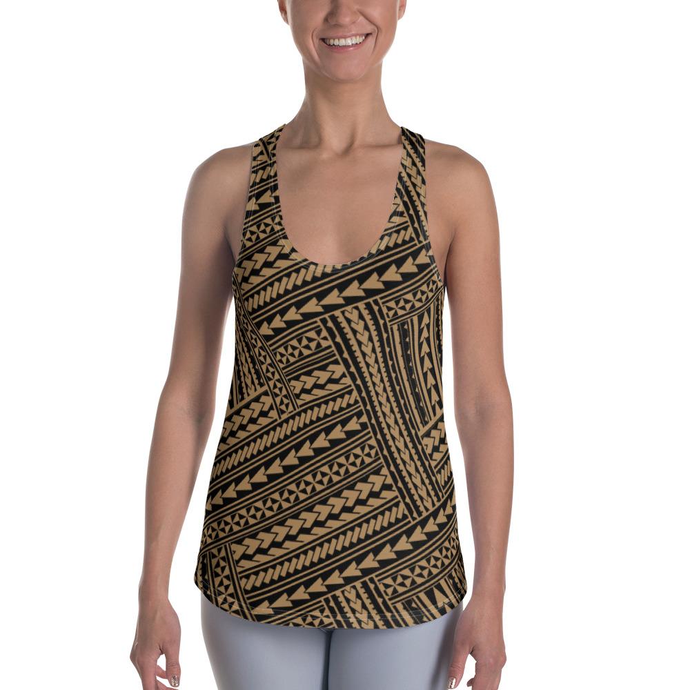 Polynesian Nation Gold Hawaii Women's Racerback Tank Top Art - Polynesian Pride