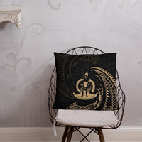 Vanuatu Polynesian Basic Pillow - Gold Tribal Wave - Polynesian Pride