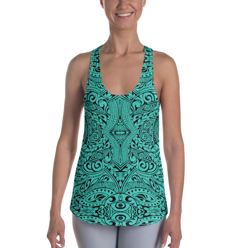 Polynesian Culture Turquoise Hawaii Women's Racerback Tank Top Art - Polynesian Pride