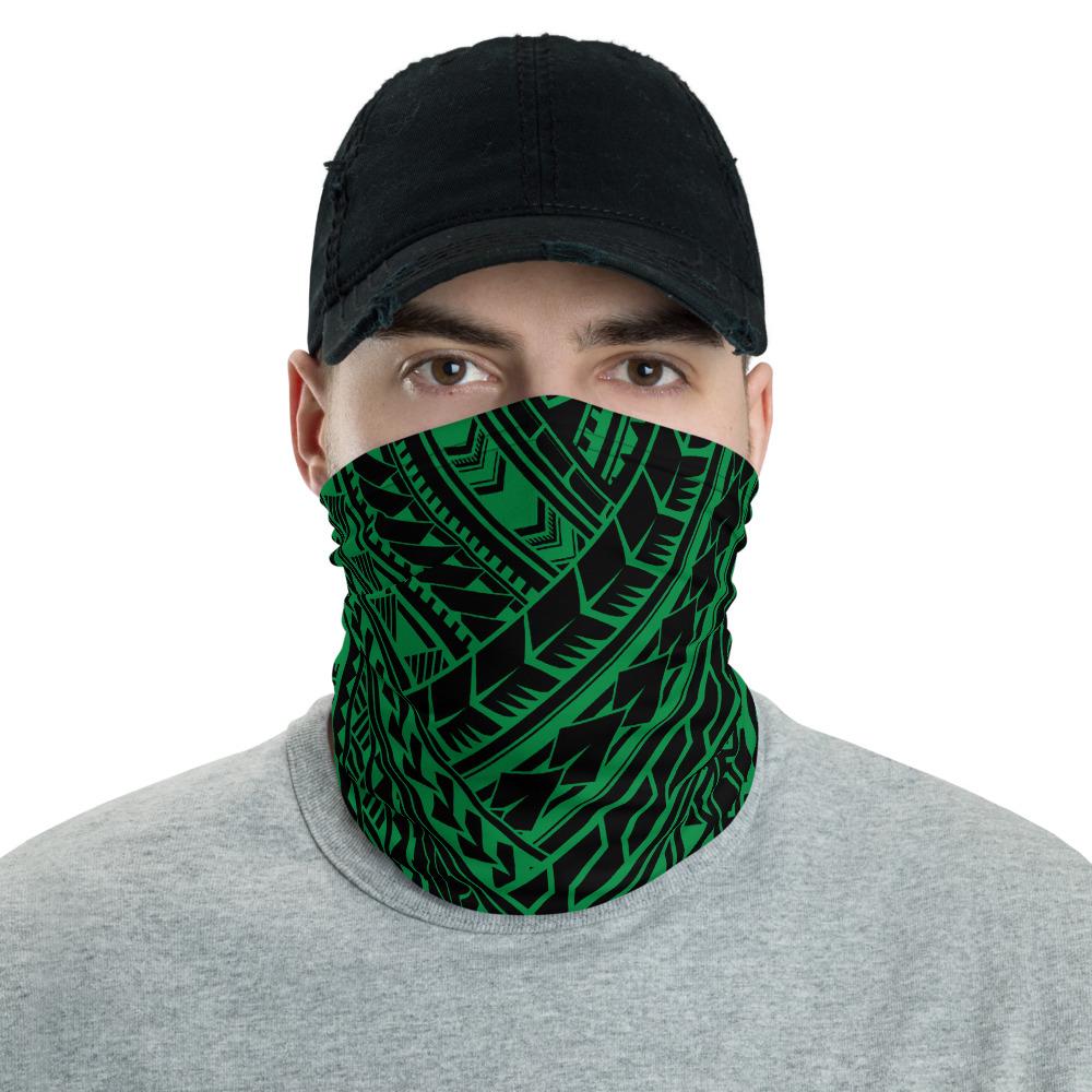 Hawaiian Bandana - Polynesian Shaped Tatau Green Neck Gaiter One Size Art - Polynesian Pride