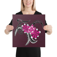 Plumeria Polynesia Pink Canvas 16x16 Canvas Pink - Polynesian Pride