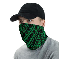 Hawaiian Bandana - Polynesian Shaped Tatau Green Neck Gaiter - Polynesian Pride