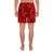 Polynesian Turtle Palm And Sea Pebbles Red Men's Athletic Long Shorts - Polynesian Pride