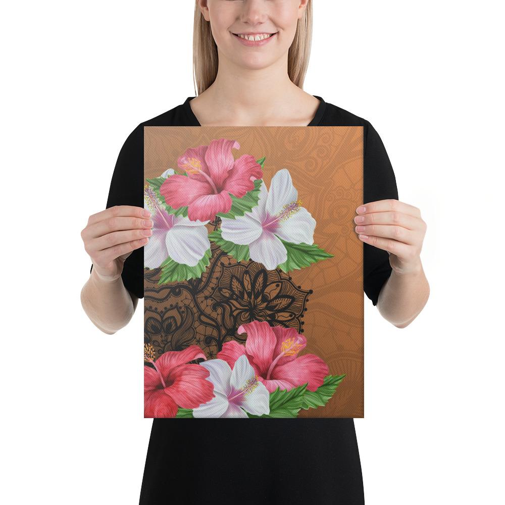 Hibiscus Flower Polynesia Canvas 12x16 Canvas White - Polynesian Pride