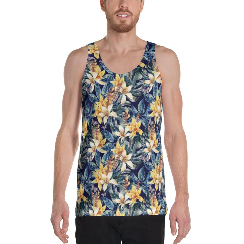 Vintage Floral - Hawaii Men's Tank Top - Hawaii White - Polynesian Pride