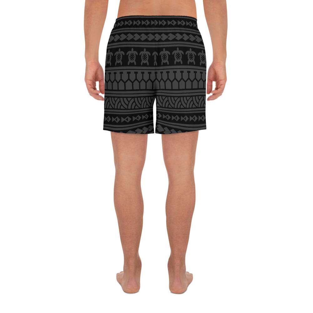Polynesian Tattoo Tribal Gray Men's Athletic Long Shorts - Polynesian Pride
