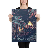 Night On The Land Canvas 18x24 Canvas White - Polynesian Pride