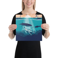 Sea Sunset Canvas 12x12 Canvas White - Polynesian Pride