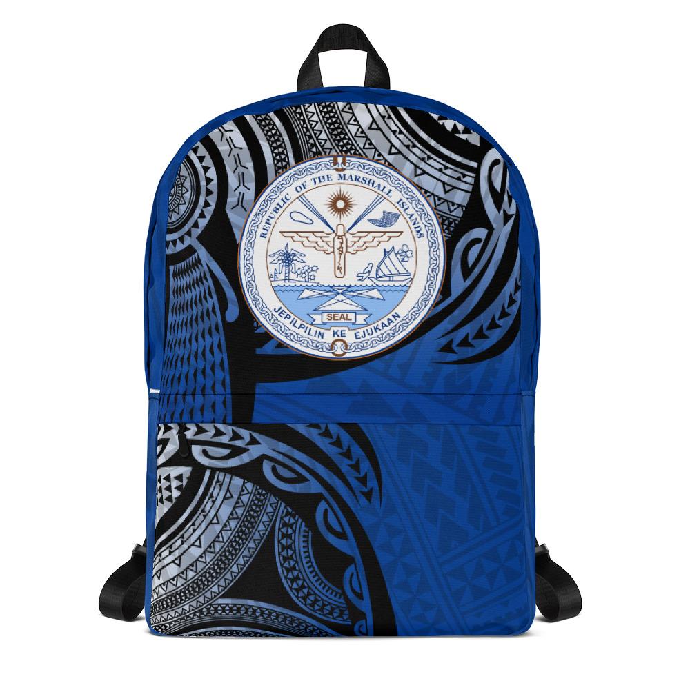 Marshall Islands Polynesian Backpack - Tattoo Pattern Blue - Polynesian Pride