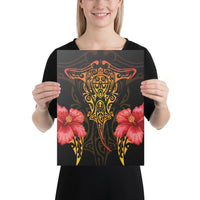 Hawaii Polynesian Hibiscus Animal Canvas 12x16 Canvas White - Polynesian Pride