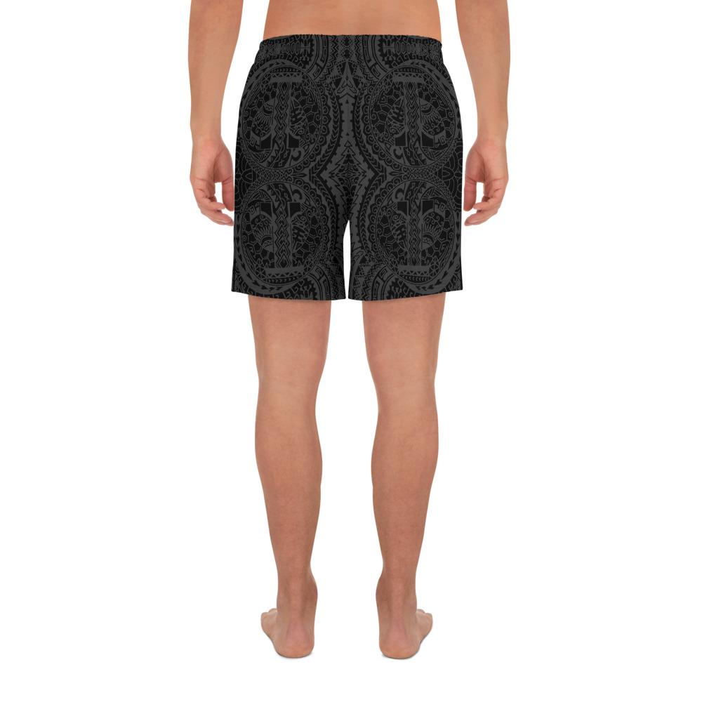 Polynesian Symmetry Gray Men's Athletic Long Shorts - Polynesian Pride
