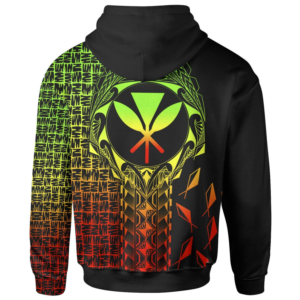 Hawaii Custom Hoodie Kanaka Maoli Rocket Style (Reggae) - Polynesian Pride