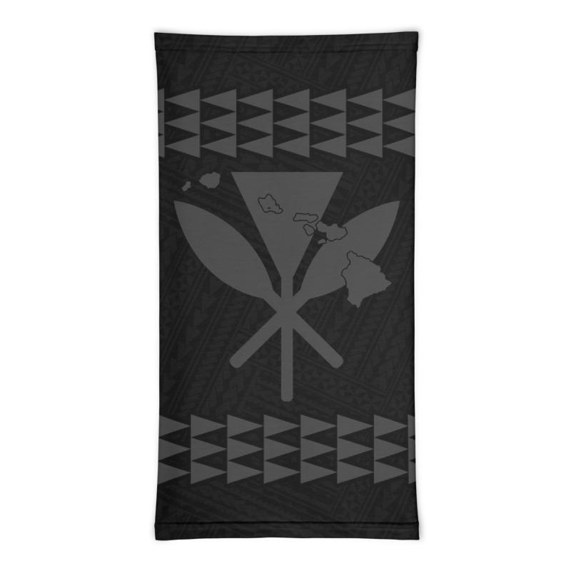 Hawaii Bandana Kakau Polynesian Kanaka Map Neck Gaiter - Grey - Polynesian Pride