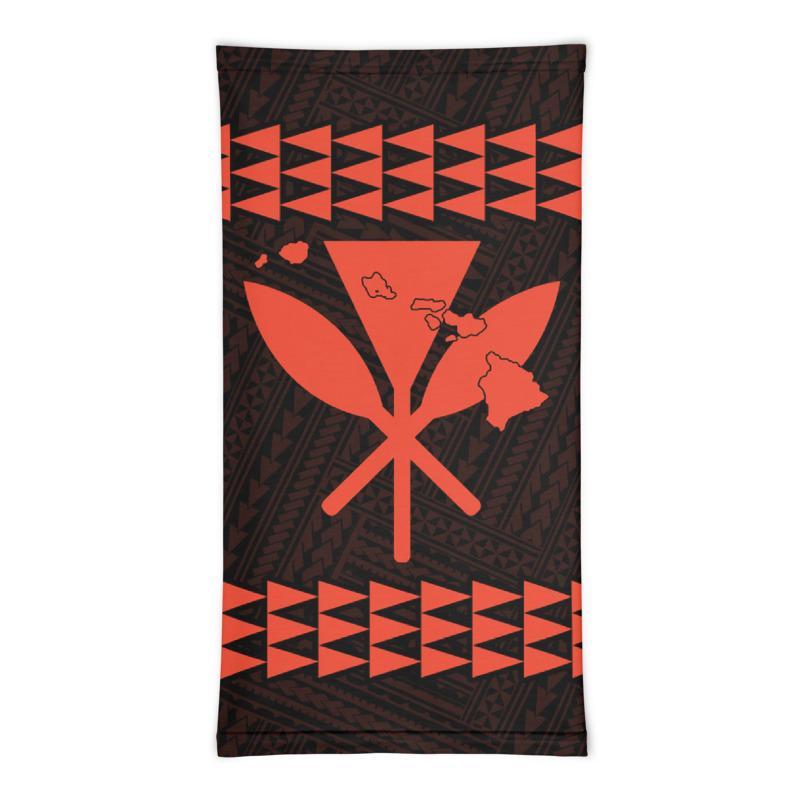 Hawaii Bandana Kakau Polynesian Kanaka Map Neck Gaiter - Orange 1psc - Polynesian Pride
