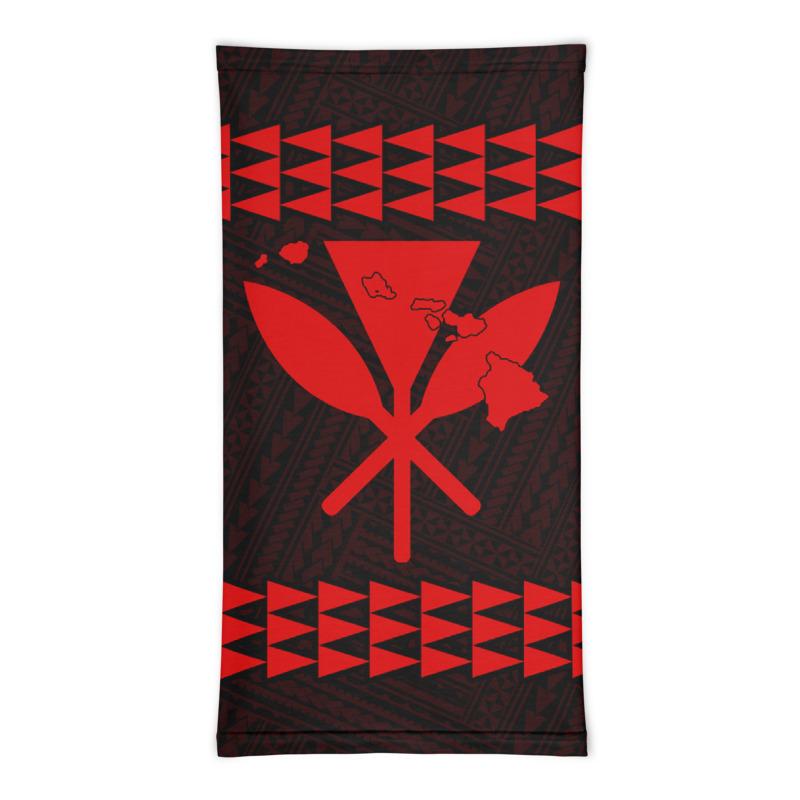 Hawaii Bandana Kakau Polynesian Kanaka Map Neck Gaiter - Red - Polynesian Pride