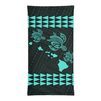 Hawaii Bandana Kakau Polynesian Three Turtle Map Neck Gaiter - Turquoise - Polynesian Pride