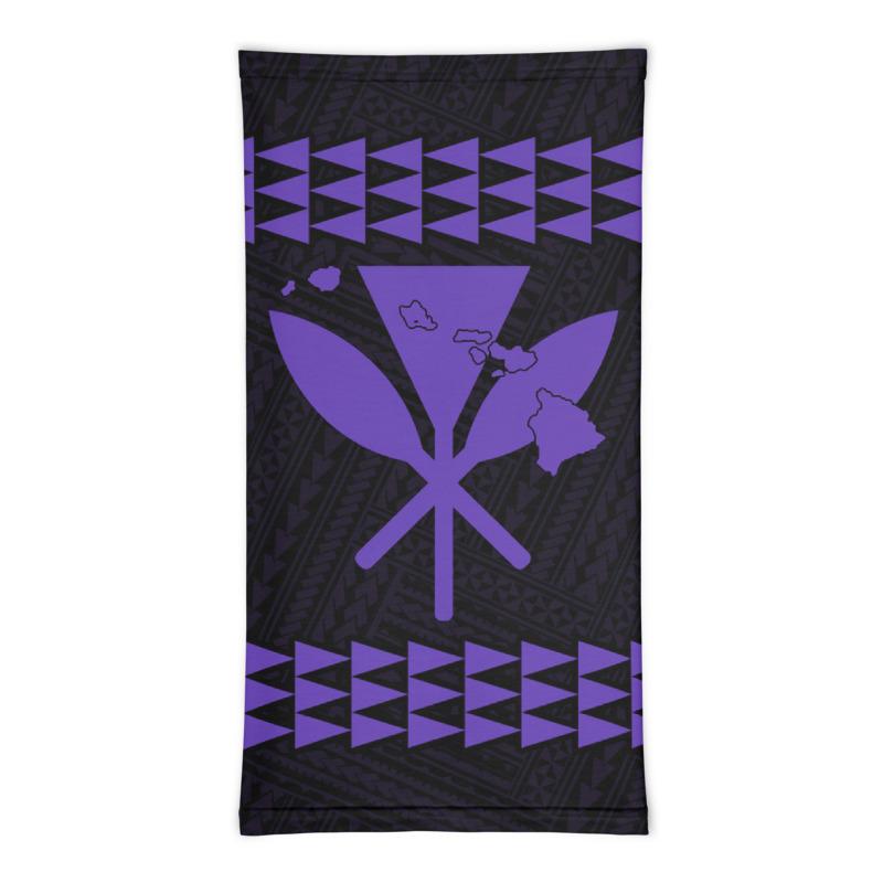 Hawaii Bandana Kakau Polynesian Kanaka Map Neck Gaiter - Purple - Polynesian Pride
