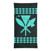 Hawaii Bandana Kakau Polynesian Kanaka Map Neck Gaiter - Turquoise - Polynesian Pride