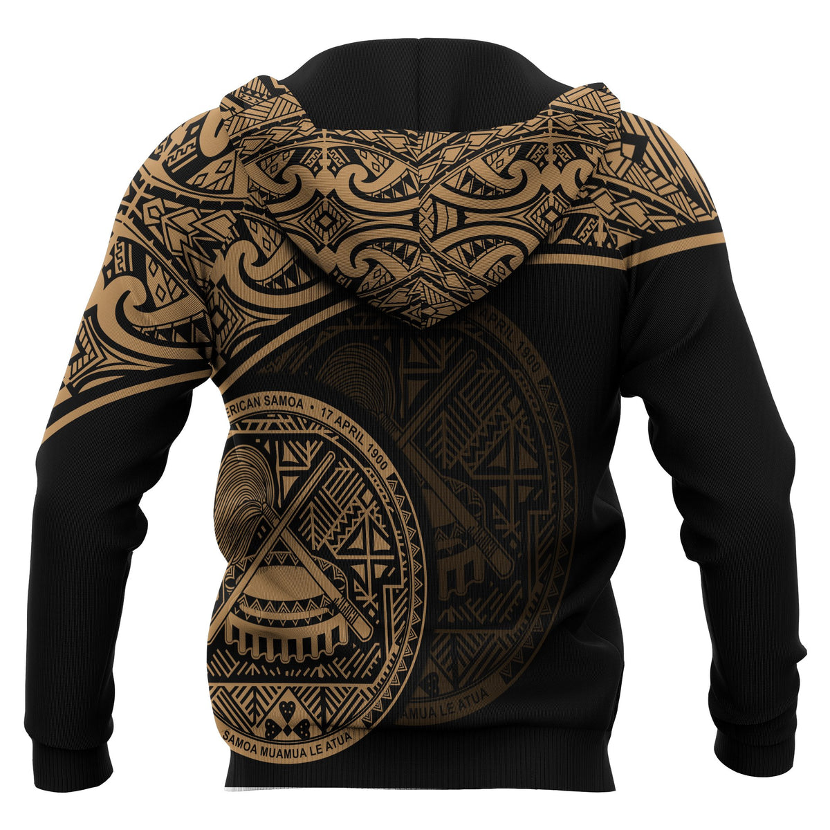 Polynesian American Samoa Custom Zip up Hoodie Yellow Curve - Polynesian Pride