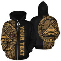 American Samoa Polynesian Custom Zip up Hoodie Yellow Line Unisex Yellow - Polynesian Pride