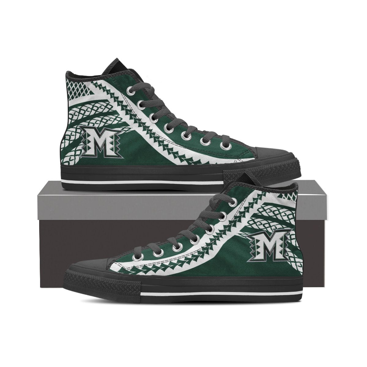 Hawaii - Molokai High - High Top Shoes - AH Black - Polynesian Pride