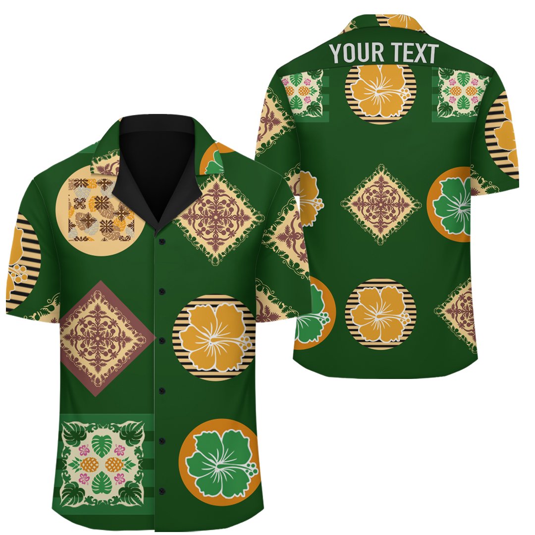 (Personalized) Hawaii Royal Pattern - Hawaiian Shirt - Cade Style - Green Unisex Green - Polynesian Pride