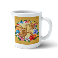 Hawaii Turtle Hibiscus Wreath Polynesian Mug - Crown Style - AH - Polynesian Pride
