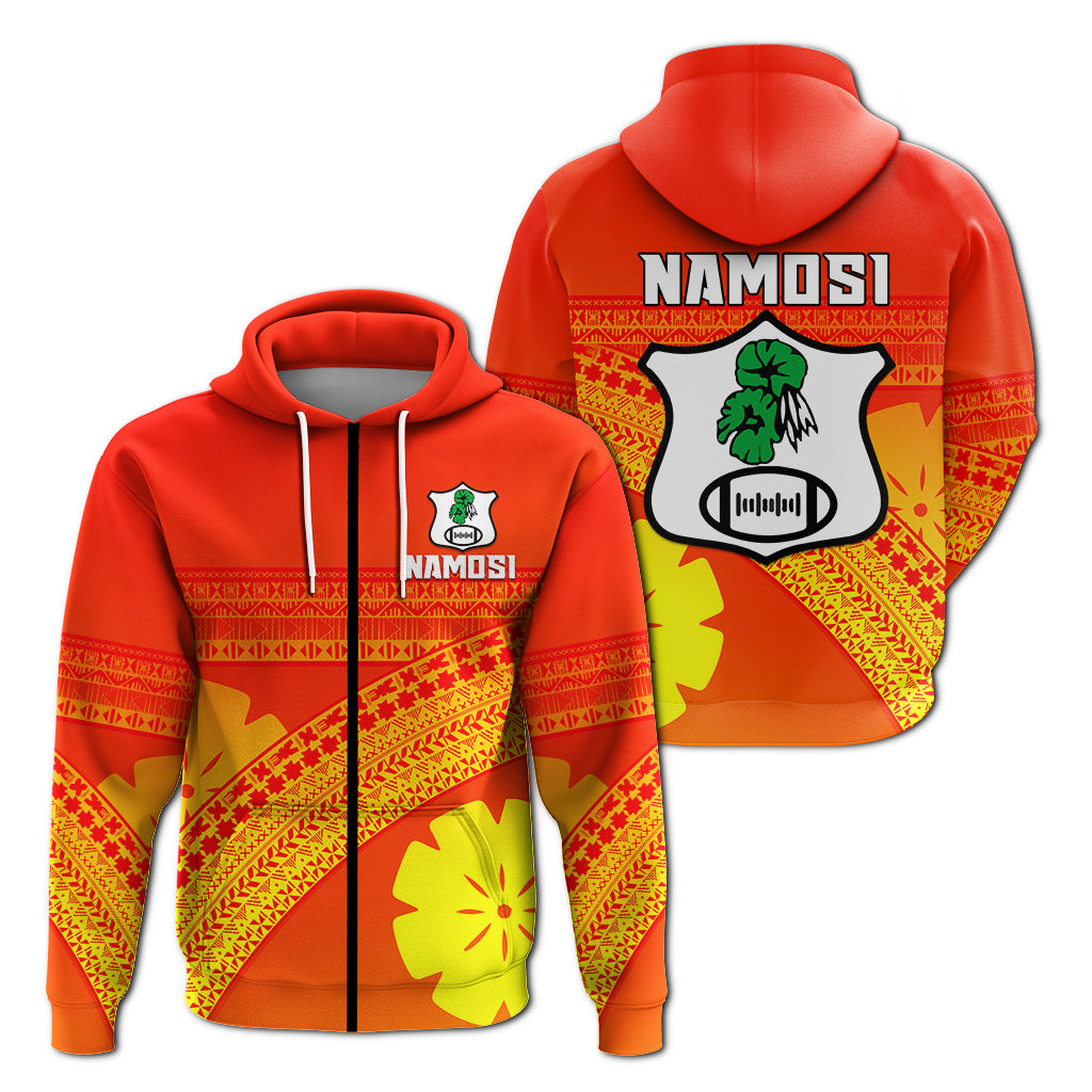 Namosi Rugby Fiji Zip Hoodie Kwaca Na Vatu LT4 Unisex Red - Polynesian Pride